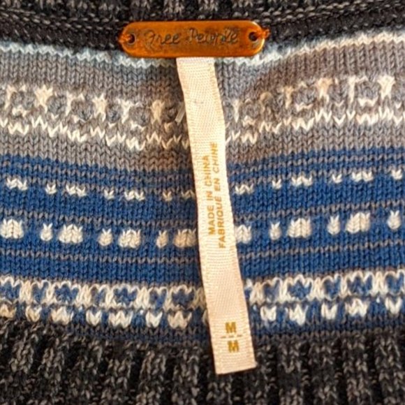 Free People Cropped Knit Long Sleeve Sweater SZ M - Picture 6 of 8